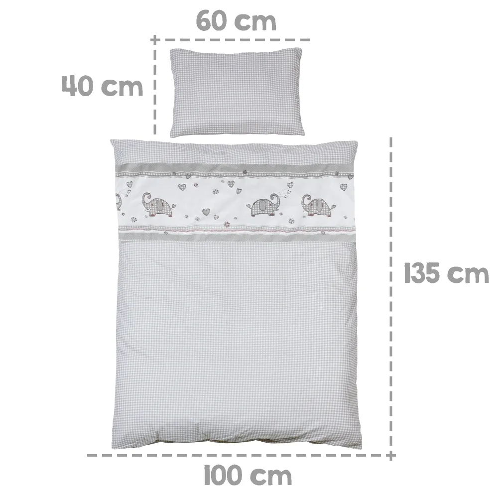 Complete Bed Set 'Jumbo Twins', 70 x 140 cm, Alabastro, including Bedding, Canopy, Nest & Mattress