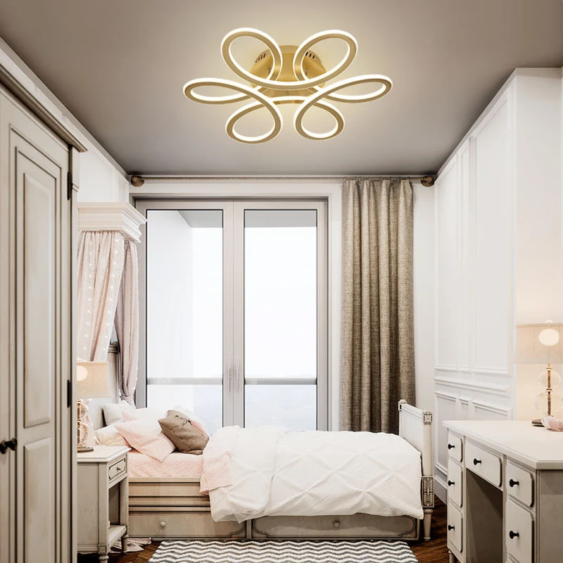 Eenvoud Bloemen Semi Mount Verlichting Metalen Slaapkamer LED Plafondinbouwlamp con Certificado de Material Reciclado