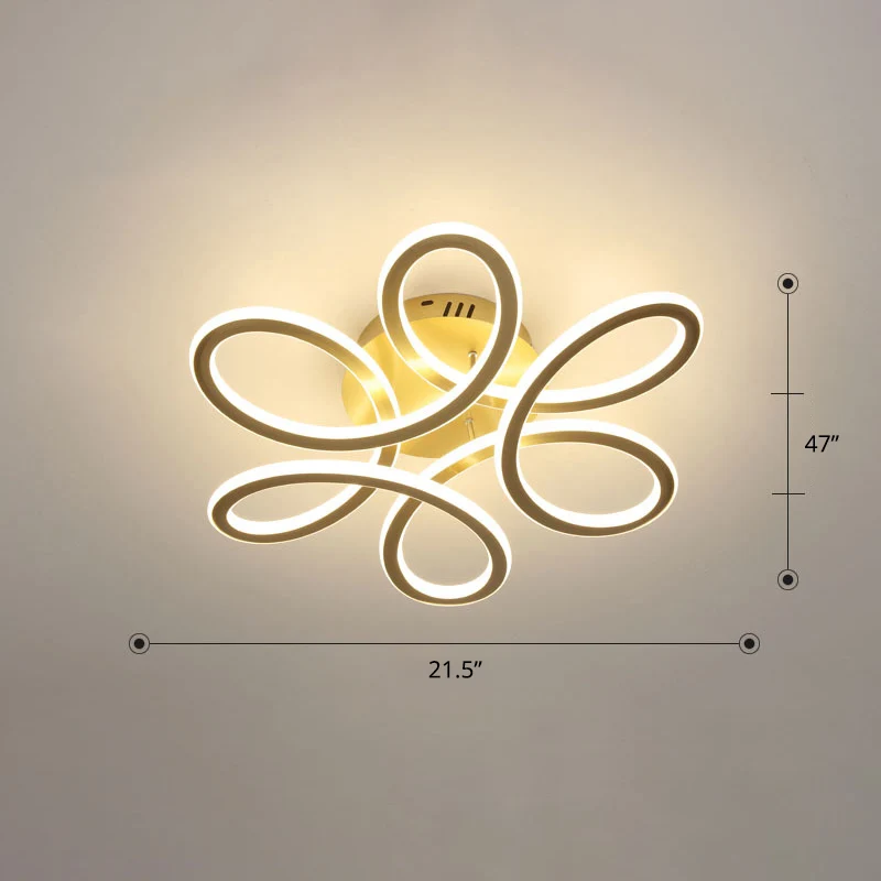 Eenvoud Bloemen Semi Mount Verlichting Metalen Slaapkamer LED Plafondinbouwlamp con Certificado de Material Reciclado