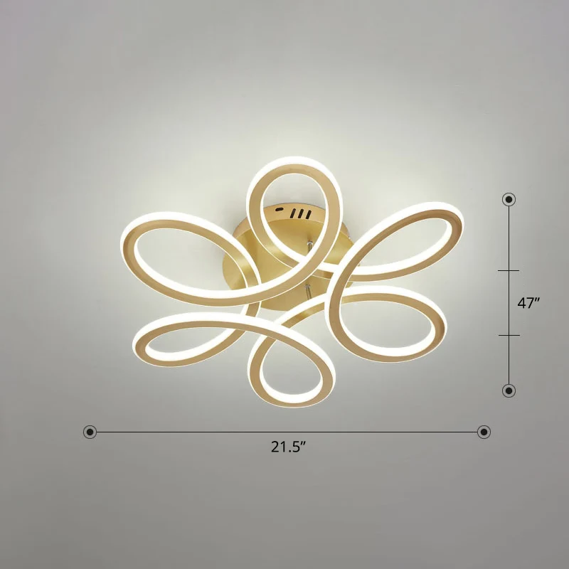 Eenvoud Bloemen Semi Mount Verlichting Metalen Slaapkamer LED Plafondinbouwlamp con Certificado de Material Reciclado