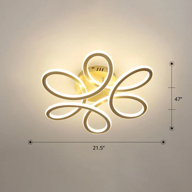 Eenvoud Bloemen Semi Mount Verlichting Metalen Slaapkamer LED Plafondinbouwlamp con Certificado de Material Reciclado