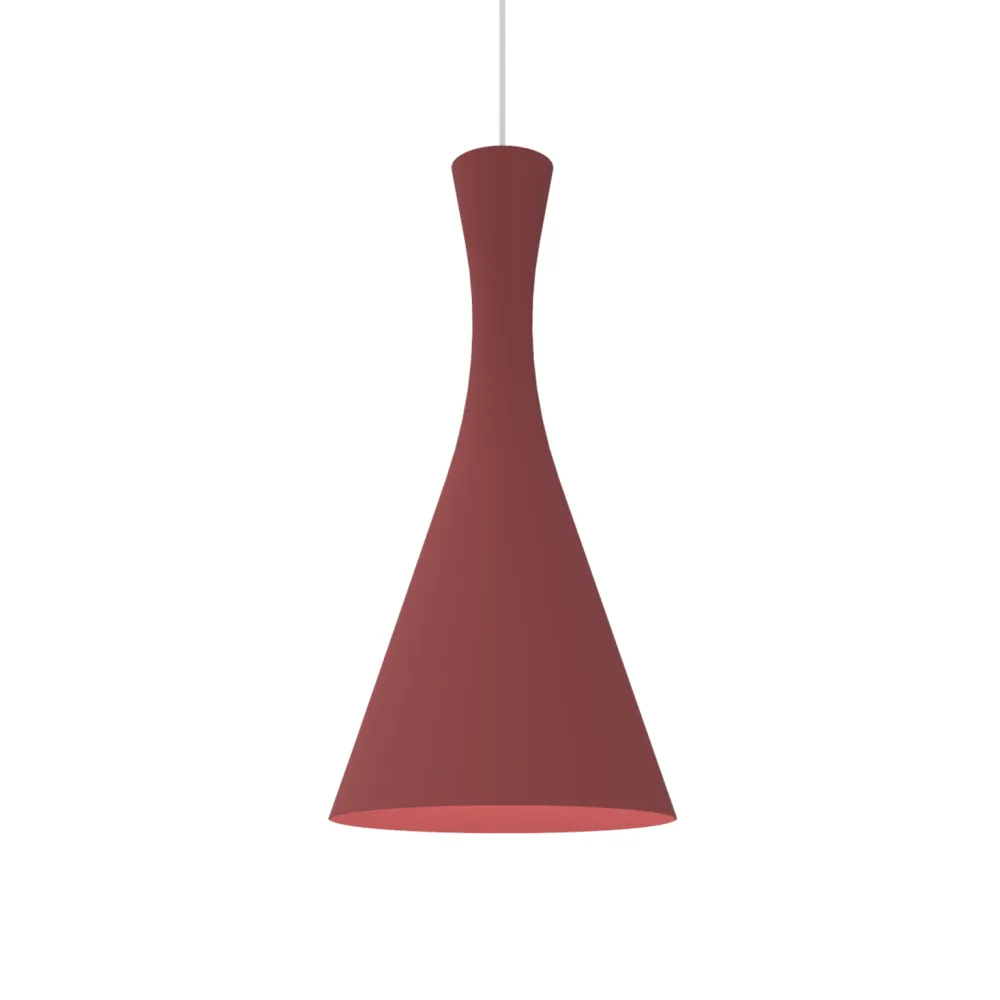 Jaqueline lámpara pendiente, 1x E27, max 42w, piel de vaca roja, d.30cm | Material Reciclado y Ecológico
