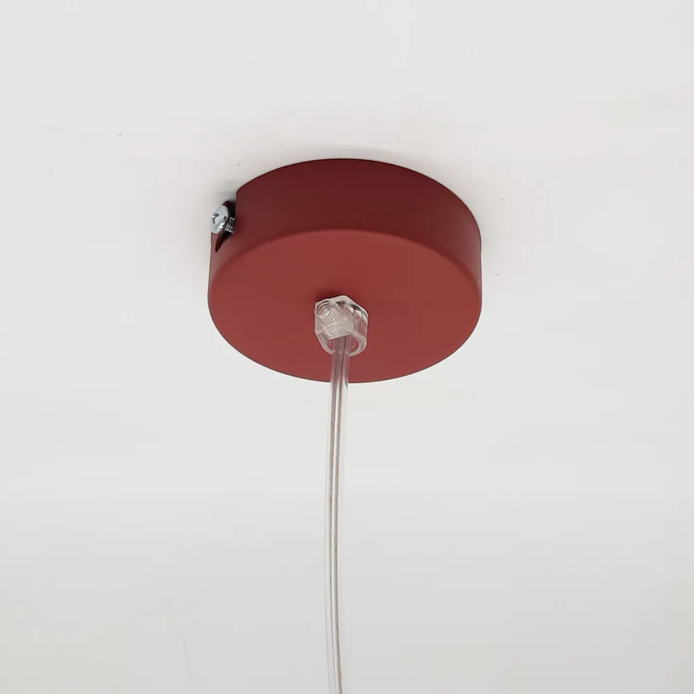 Jaqueline lámpara pendiente, 1x E27, max 42w, piel de vaca roja, d.30cm | Material Reciclado y Ecológico