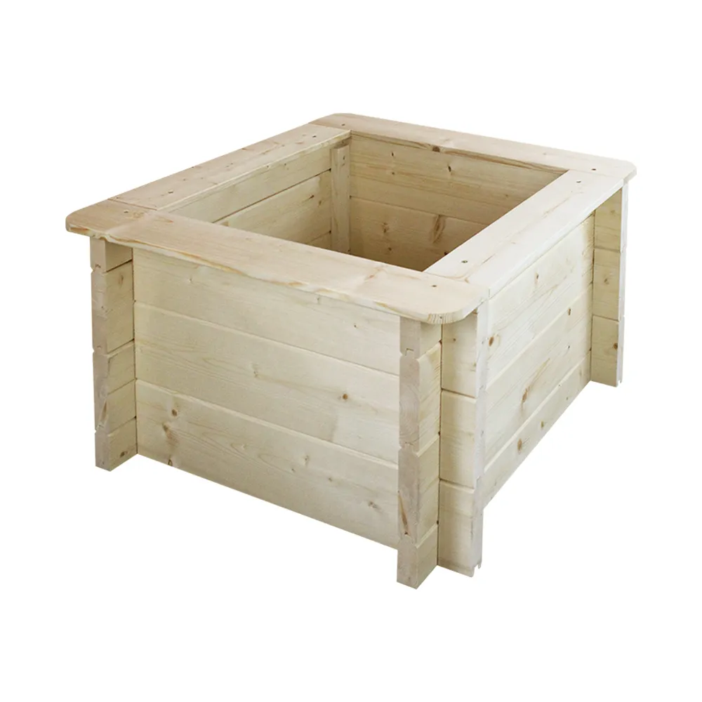 Jardinera elevada de madera - 58x58xH35cm - TIMBELA M616 con Drenaje Mejorado
