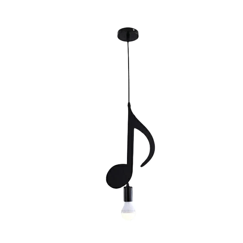 Jardineras de Terracota Esmaltada Lampada sospensione nera con nota musicale/ottava nota, stile nordico, 1 luce, metallo,...