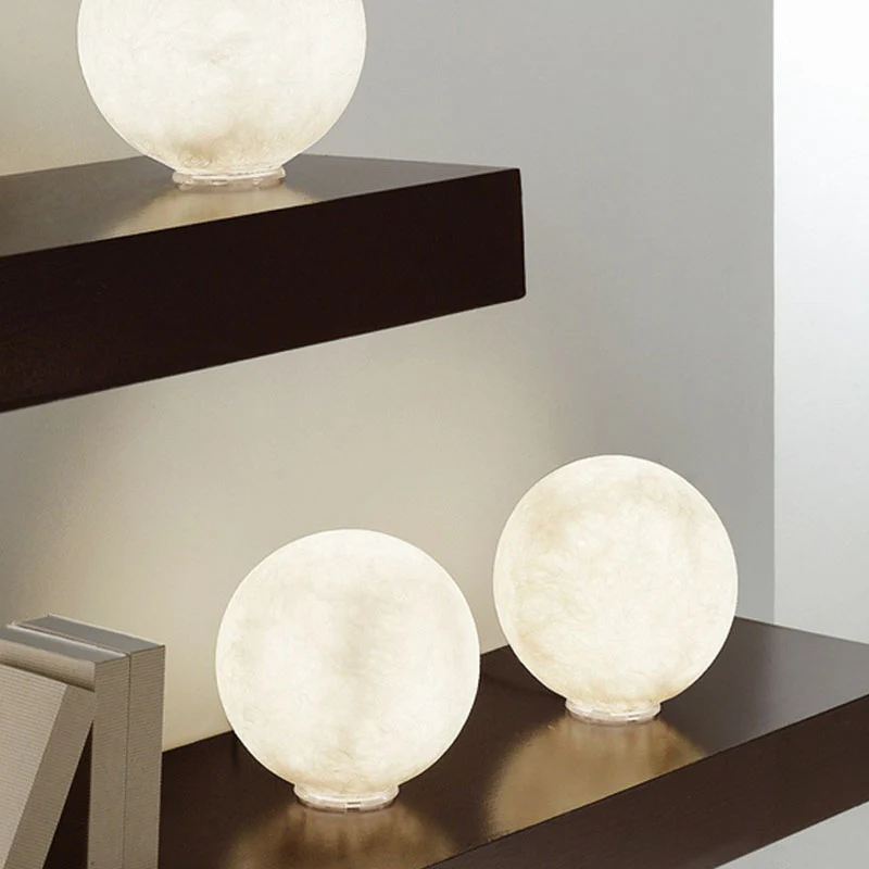 Lampada da comodino Simplicity Moon Sphere Lampada da tavolo plastica 1 luce per camera da letto bianco Compatible con Sis...