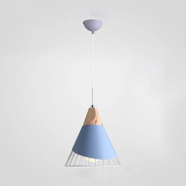 Lampada sospensione conica per scale da camera da letto, metallo, una luce, sofisticado lampada sospensione nordica blu/ve...