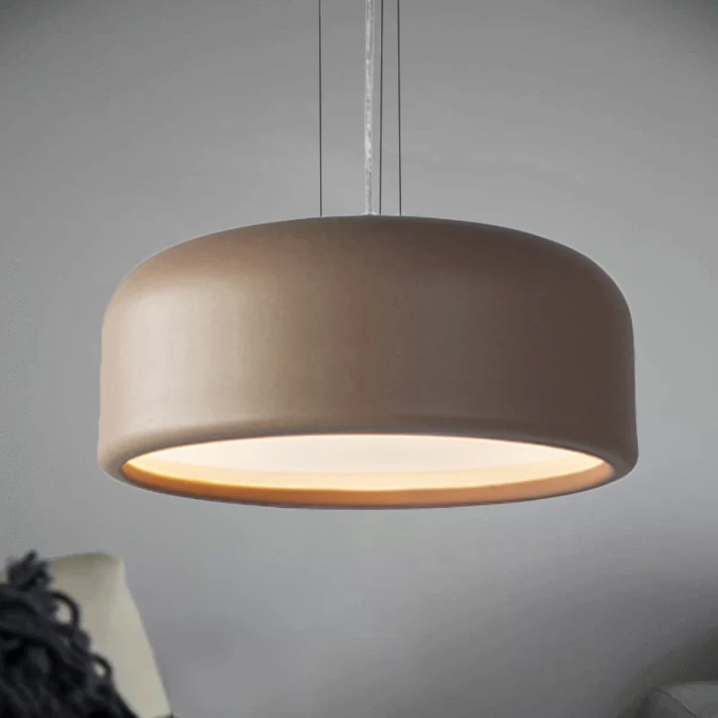 Lampada Sospensione Drum Moderna 1 Luce Acrilico Grigio/Caffè Plafoniera Sospensione per Soggiorno con Diffusore da Incass...