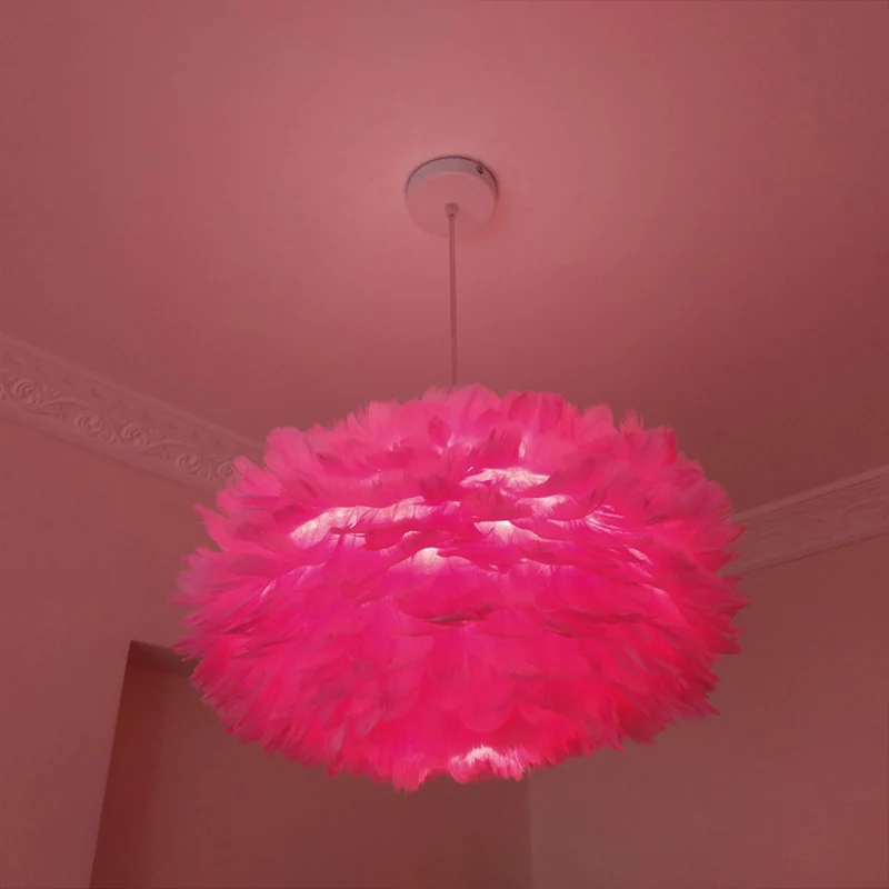 Lampada sospensione Feather Rose Blossom Modernista 1 luce grigio/albicocca/rosa Lampada da soffitto sopra il tavolo, larg...
