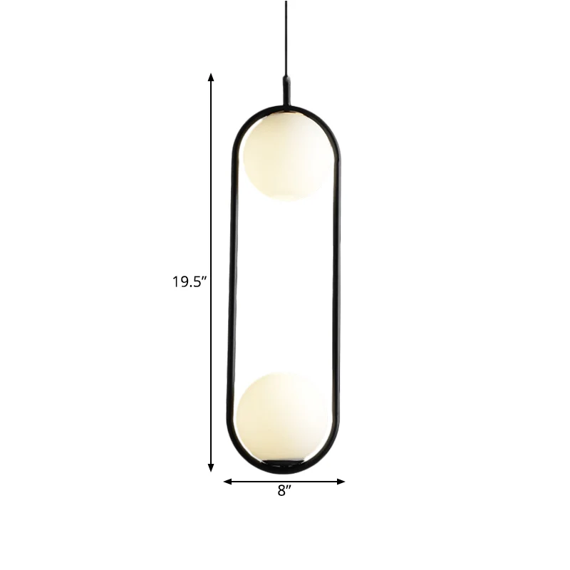 Lampada sospensione globo Lampada da soffitto moderna vetro bianco 1/2 luci nera/oro per camera da letto para Cultivo de H...