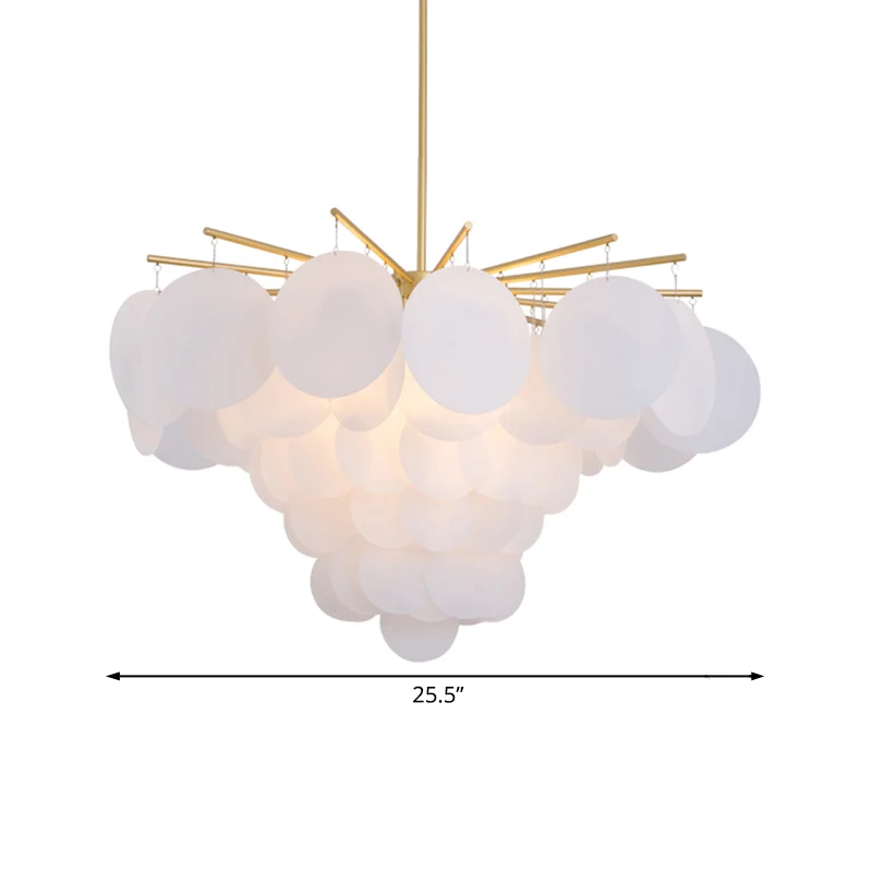 Lampadario sospensione soffitto acrilico bianco 4 luci alargado 25"/25,5"/34" per camera da letto | Material Reciclado y E...