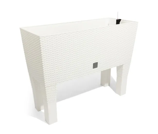 Maceta alta 30 L Prosperplast Rato case high de plástico en color Blanco, 46 elevado x 60 (ancho) x 25 (profundo) cms