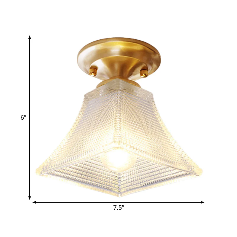 Maceta de Autorriego con Reserva Lampada da soffitto cono/campana da 7,5"/8" W 1 lampada da incasso vetro scanalato traspa...