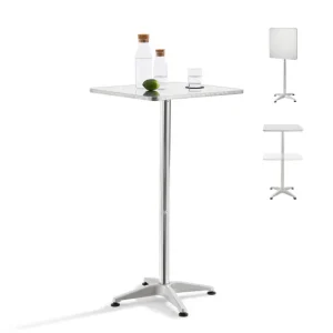 Maceta Biodegradable de Fibra Mesa de Bar y bistro Järpen altura ajustable 75-115 x 60 x 60 cm aluminio MDF plata