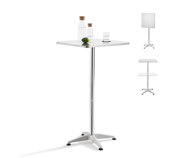 Maceta Biodegradable de Fibra Mesa de Bar y bistro Järpen altura ajustable 75-115 x 60 x 60 cm aluminio MDF plata