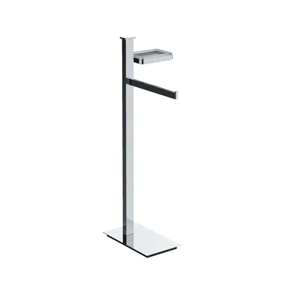 Piantana destra con porta sapone e porta salvietta ottone Units di Colombo Design con Patas Elevadoras