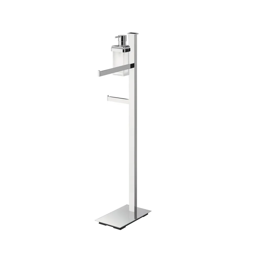 Piantana sinistra con spandisapone, porta rotolo e porta salvietta ottone Units di Colombo Design