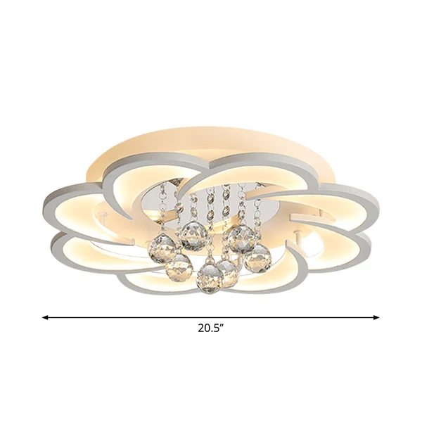 Plafoniera da incasso soffitto floreale per camera da letto per ragazze, acrilico, moderna, semimontaggio, bianco, con sfe...