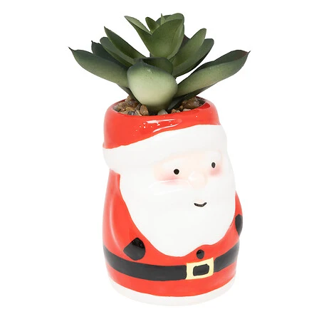 Planta en maceta cerámica decoración Navidad, 11 cm de esbelto, surtido con 3 Macetas de Diferentes Tamaños