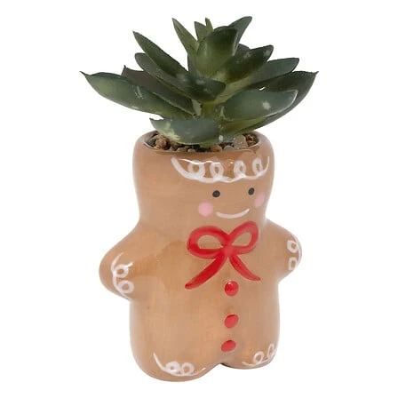 Planta en maceta cerámica decoración Navidad, 11 cm de esbelto, surtido con 3 Macetas de Diferentes Tamaños