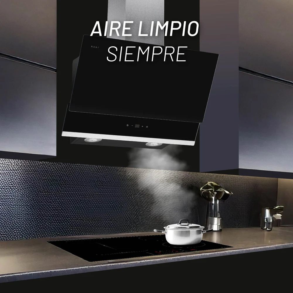 Plato de Drenaje Profundo CAMPANA EXTRACTORA PARED ACERO INOXIDABLE Y CRISTAL TEMPLADO 60 CM / CONTROL NUMÉRICO CON WIFI M...