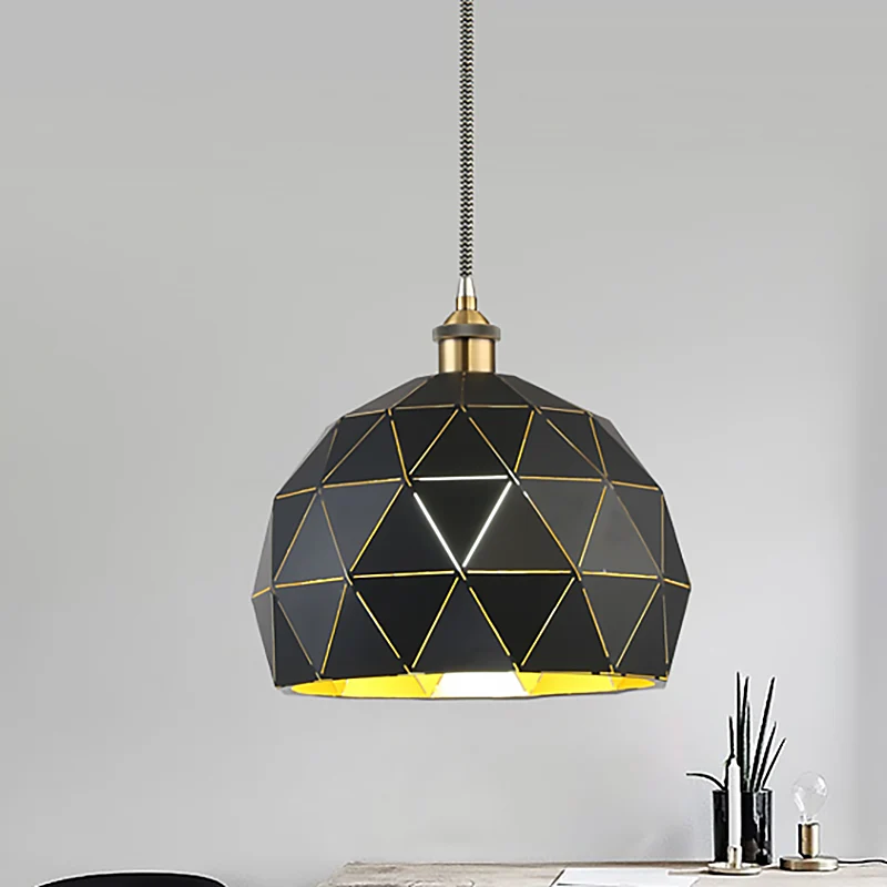 Premium de Alta Calidad Lampada sospensione cupola 1 luce con design piegato, stile reciente, lampada sospensione metallo...