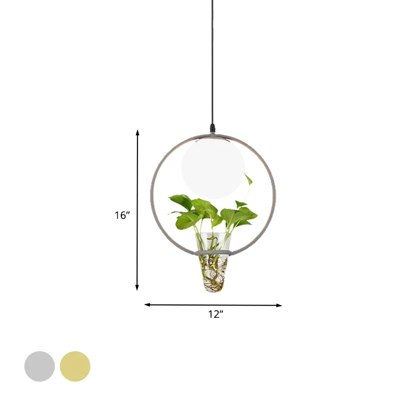 Premium de Alta Calidad Lampadario sospensione sfera Factory, lampada da soffitto vetro bianco 1 testa nero/grigio/oro con...