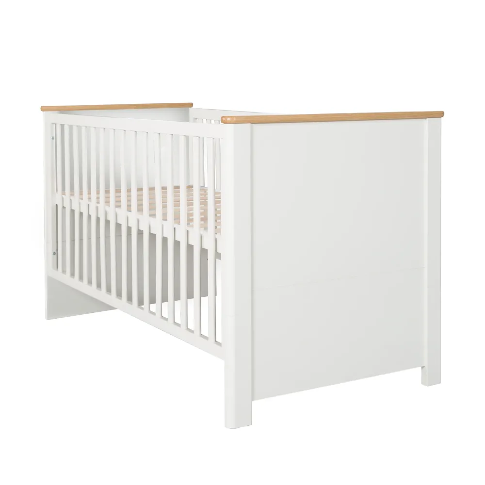 Premium de Alta Calidad Lit évolutif 'Ava' 70 x1 40 cm, transformable en lit junior, blanc, décor en 'Chêne Artisan'