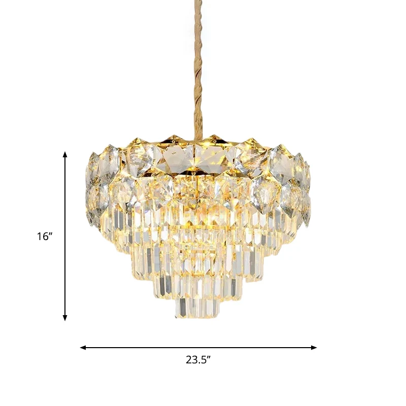 Profesional para Exteriores Lampadario sospensione K9 cristallo oro conico 8/11 luci tradizionale plafoniera sospensione p...