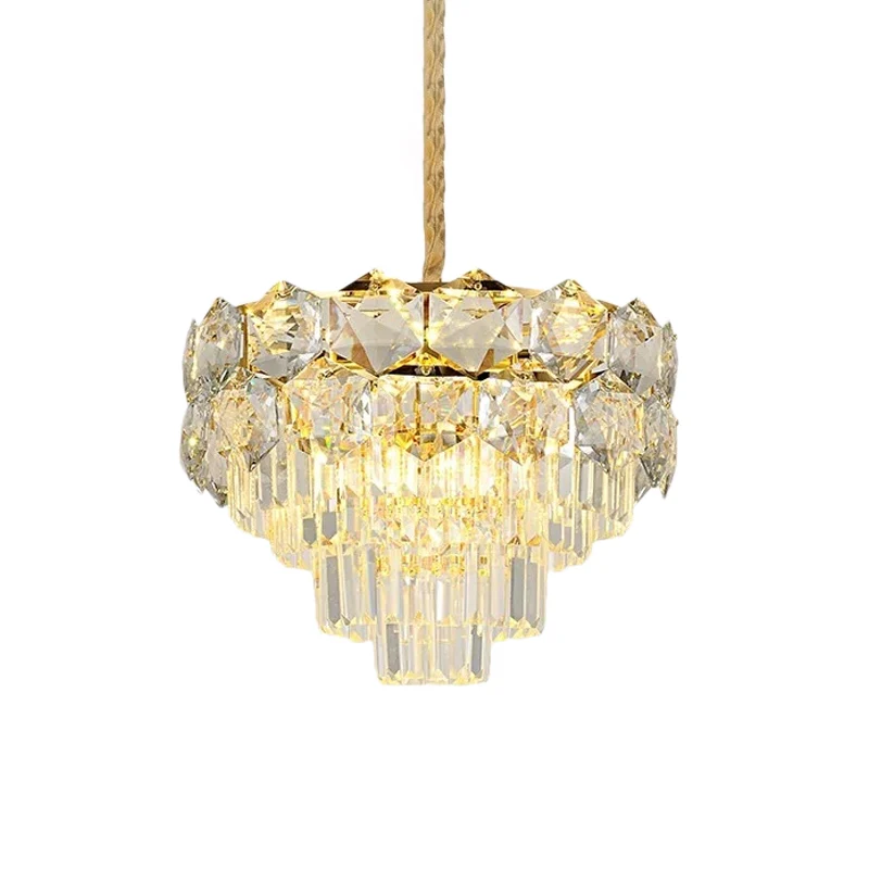 Profesional para Exteriores Lampadario sospensione K9 cristallo oro conico 8/11 luci tradizionale plafoniera sospensione p...