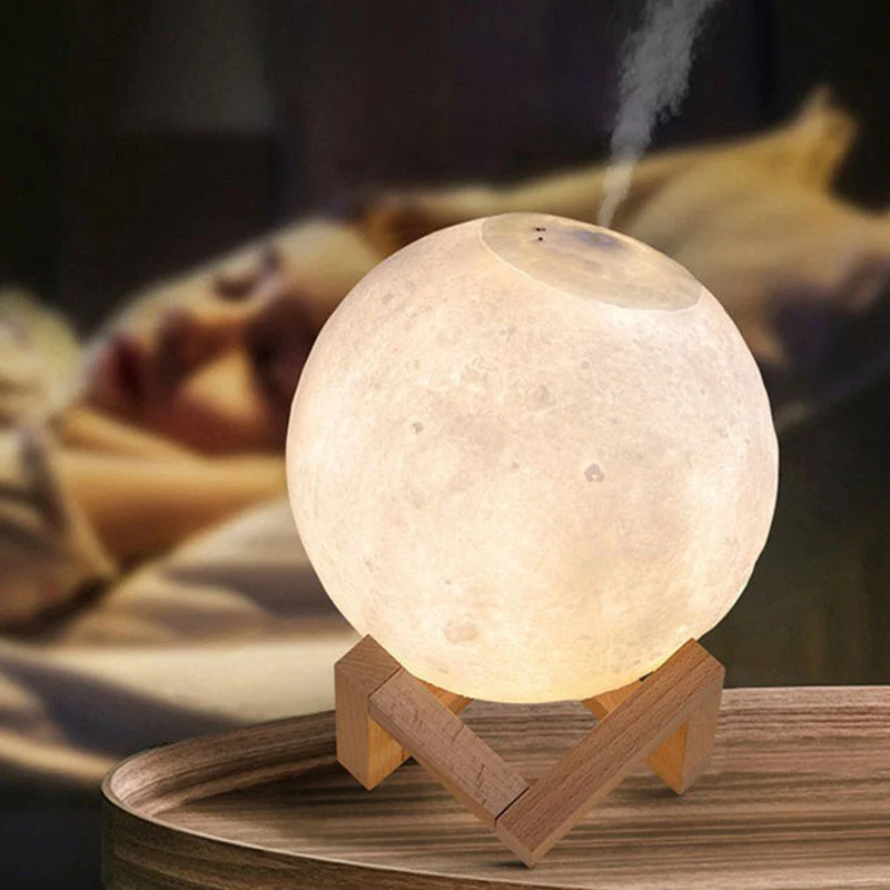 Resistente la Intemperie Lampada da tavolo umidificatore Nordic Creative Moon plastica 1 testa illuminazione notturna per...