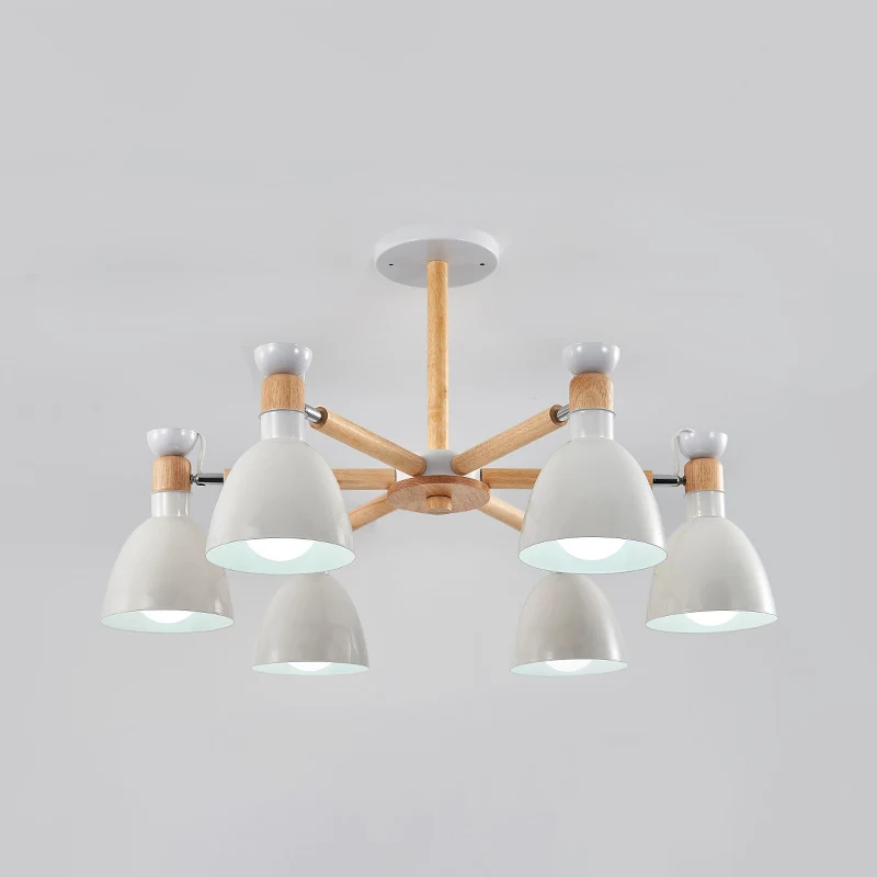 Resistente la Intemperie Lampadario campana stile Macaron Illuminazione sospensione per camera da letto metallo con asta d...