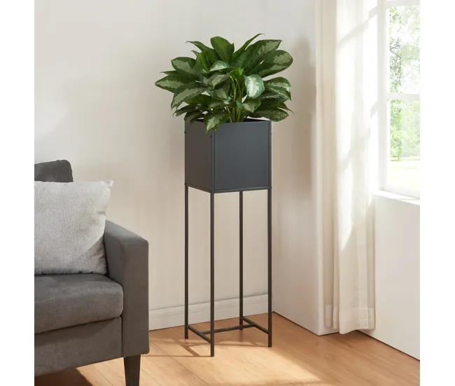 Sistema de Jardín Vertical Modular Mesa de cultivo Porsgrunn acero 70x50x30cm - Negro
