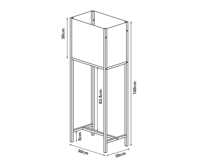 Sistema de Jardín Vertical Modular Mesa de cultivo Porsgrunn acero 70x50x30cm - Negro