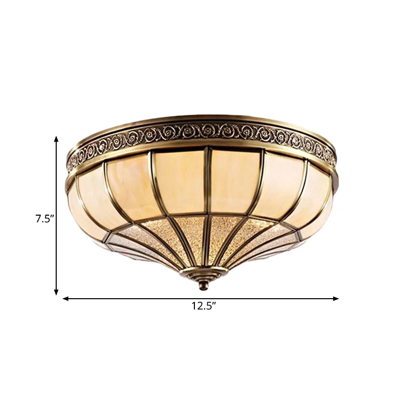 Soporte para Macetas Ajustable Lampada da incasso cupola per camera da letto Lampada da soffitto ottone coloniale vetro op...
