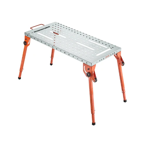 Welding Table 44" x 21" 500lbs Load Folding Workbench w/ 4 Level Ajustable Height