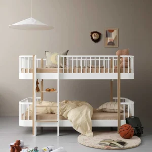 WOOD ÚNICO LOW BUNK BED, WHITE/OAK