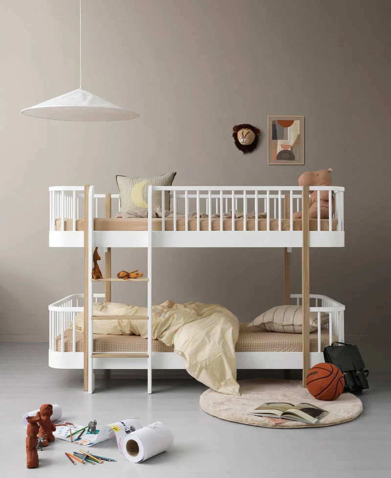 WOOD ÚNICO LOW BUNK BED, WHITE/OAK