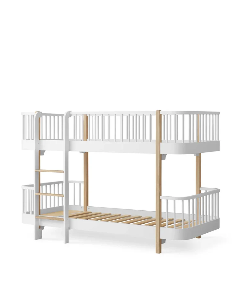WOOD ÚNICO LOW BUNK BED, WHITE/OAK