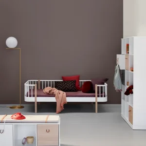 WOOD PRIMIGENIO DAY BED, WHITE/OAK