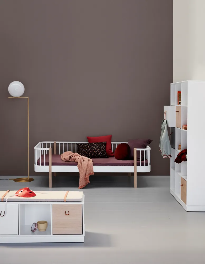 WOOD PRIMIGENIO DAY BED, WHITE/OAK