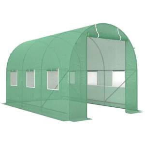 Germinador de Bandejas Outsunny Invernadero de Exterior 3,5x2x2 m Invernadero de Túnel con Cubierta de PE 140 g/m² para Cu...