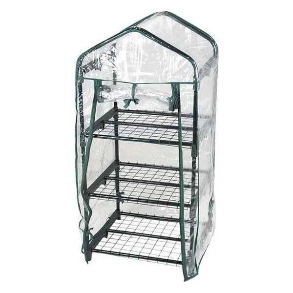 Invernadero desmontable 3 estanterías Compatible con Macetas de 10cm