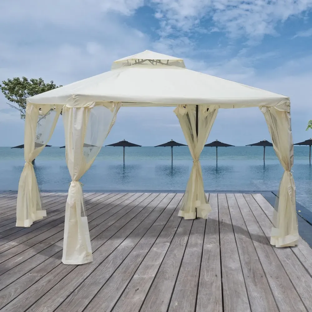 Carpa de jardín Otti Outsunny 4 cortinas 3x3 m con Iluminación LED Integrada