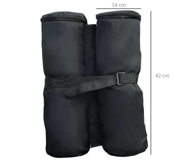 Cenador con Mosquitera Outsunny Pack 4 Pesos para Carpas Bolsas de Pesos Pesas de Piernas para Cenador Pabellón Gazebo Bol...
