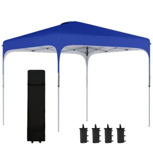 Cenador de Jardín Outsunny Cenador Plegable Pop-UP 2,5x2,5x2,68 m Carpa de Jardín Protección UV 50+ Ajustable en Altura co...