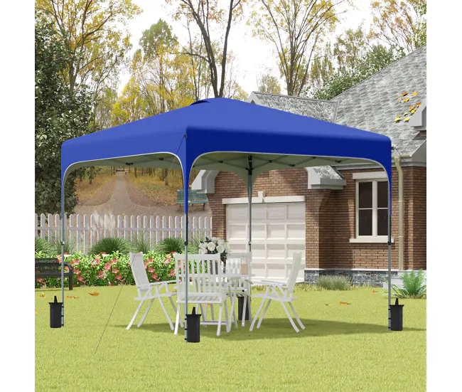 Cenador de Jardín Outsunny Cenador Plegable Pop-UP 2,5x2,5x2,68 m Carpa de Jardín Protección UV 50+ Ajustable en Altura co...
