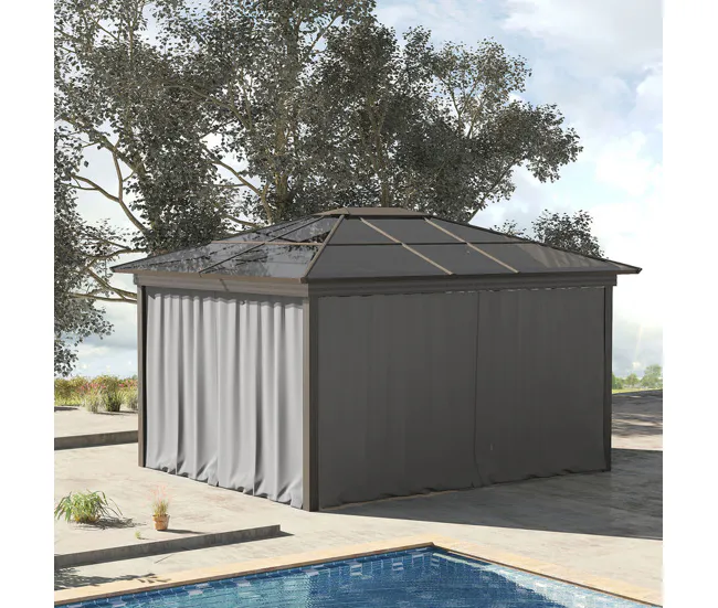 Estructura de Aluminio Anodizado Outsunny 4 Paredes Laterales para Cenador 3x2 m Laterales de Carpa con Ganchos Cortinas s...