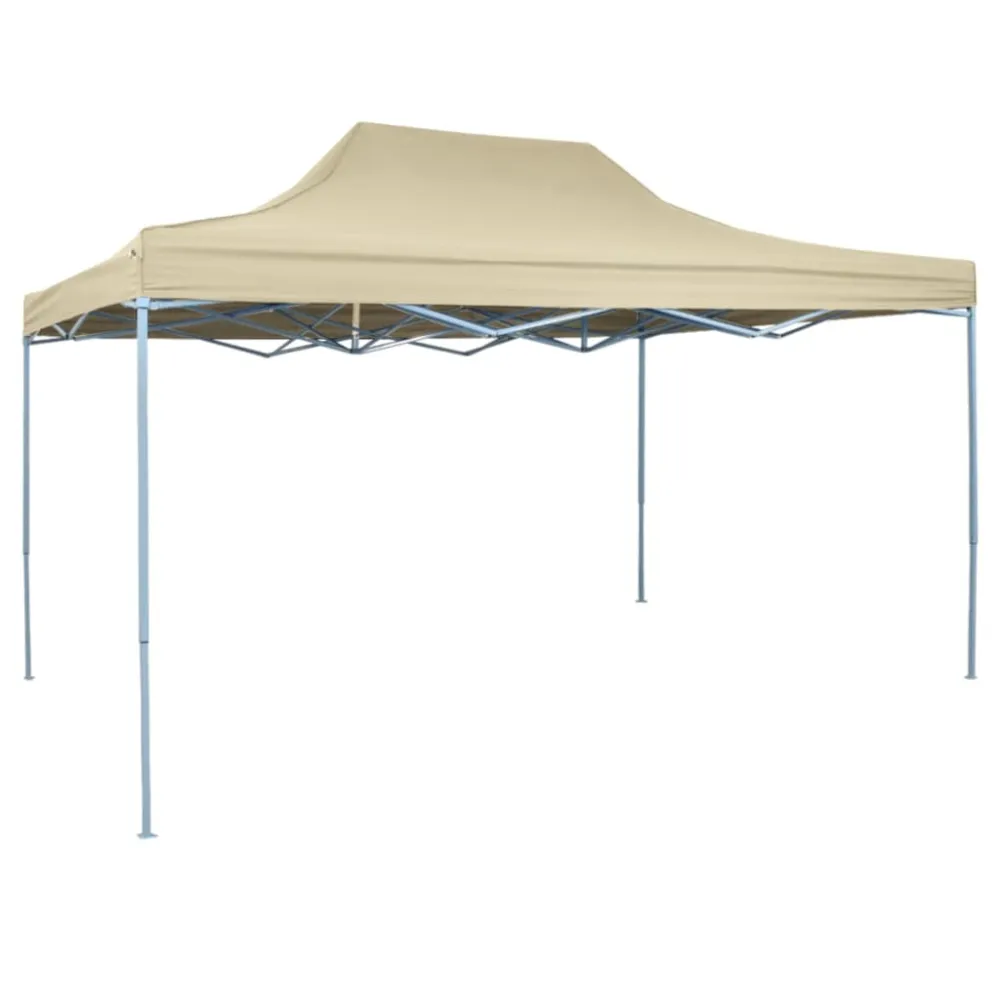 Gazebo Plegable vidaXL carpa pleglable pop-up 3x4,5 m blanco crema