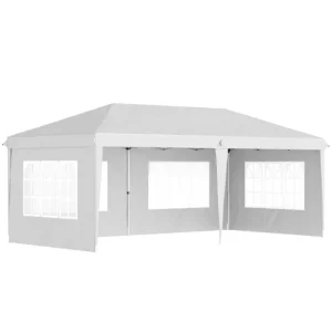 Outsunny Carpa Plegable 6x3 m con 4 Laterales Desmontables Cenador de Jardín con 4 Ventanas Visibles y Bolsa de Transporte...